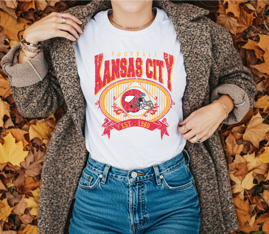 KC football babe tee - white